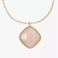 Liz Claiborne Pendant Necklace & Stud Earring Womens Square Cushion Hypoallergenic 2-pc. Jewelry Set