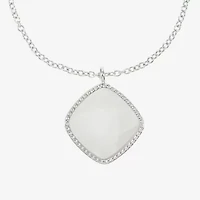 Liz Claiborne Pendant Necklace & Stud Earring Womens Square Cushion Hypoallergenic 2-pc. Jewelry Set