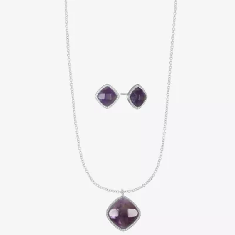 Liz Claiborne Womens Turquoise Square Cushion Hypoallergenic 2-pc. Jewelry Set