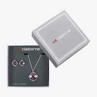 Liz Claiborne Womens Turquoise Square Cushion Hypoallergenic 2-pc. Jewelry Set