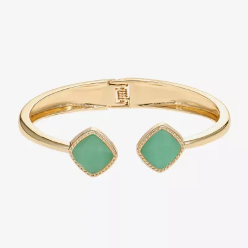 Liz Claiborne Womens Gold Tone Square Cushion Bangle Bracelet