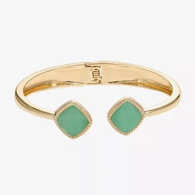 Liz Claiborne Womens Gold Tone Square Cushion Bangle Bracelet