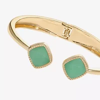 Liz Claiborne Womens Gold Tone Square Cushion Bangle Bracelet