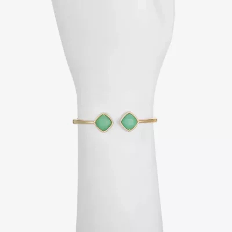 Liz Claiborne Womens Gold Tone Square Cushion Bangle Bracelet