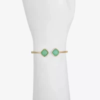 Liz Claiborne Womens Gold Tone Square Cushion Bangle Bracelet
