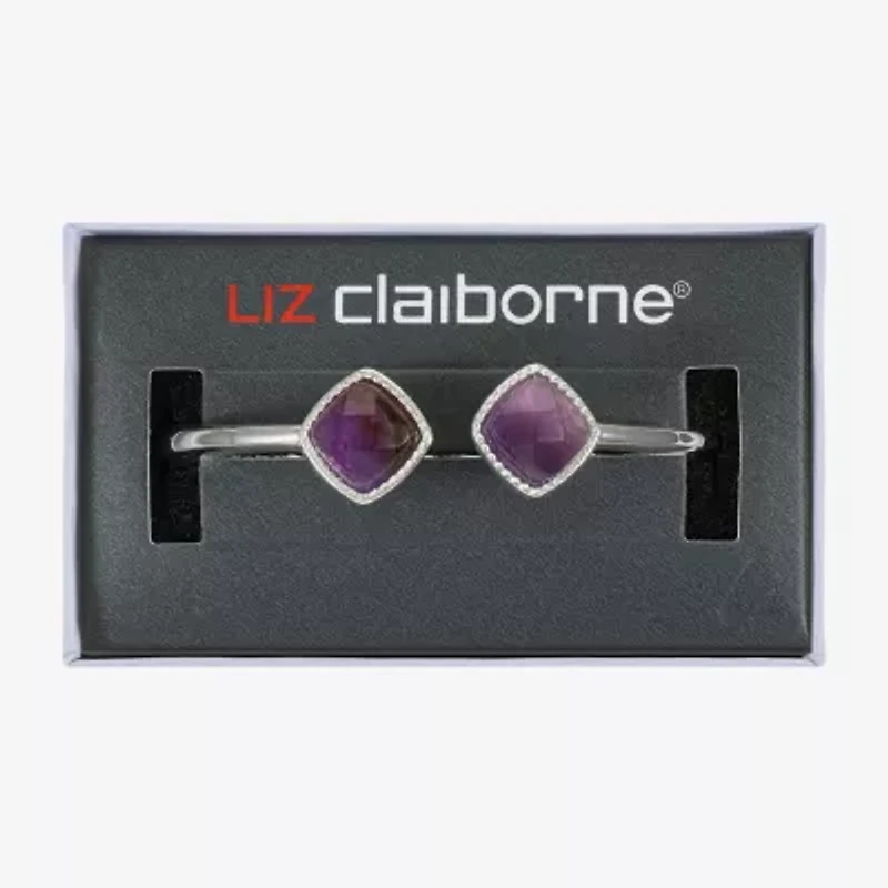 Liz Claiborne Womens Gold Tone Square Cushion Bangle Bracelet