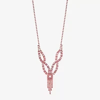 Monet Jewelry Timeless Silver Tone Womens Glass 17 Inch Y Necklace