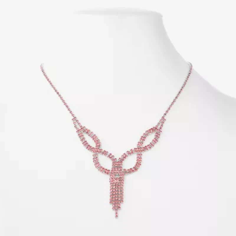 Monet Jewelry Timeless Silver Tone Womens Glass 17 Inch Y Necklace