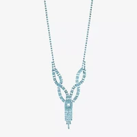 Monet Jewelry Timeless Silver Tone Womens Glass 17 Inch Y Necklace