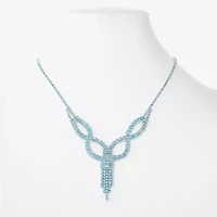 Monet Jewelry Timeless Silver Tone Womens Glass 17 Inch Y Necklace