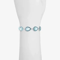 Monet Jewelry Timeless Silver Tone Womens Glass Strand Bracelet