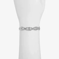 Monet Jewelry Timeless Silver Tone Womens Glass Strand Bracelet