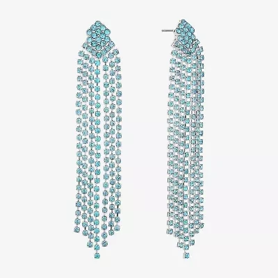 Monet Jewelry Timeless Silver Tone Womens Glass Hypoallergenic Chandelier Earrings
