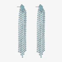 Monet Jewelry Timeless Silver Tone Womens Glass Hypoallergenic Chandelier Earrings