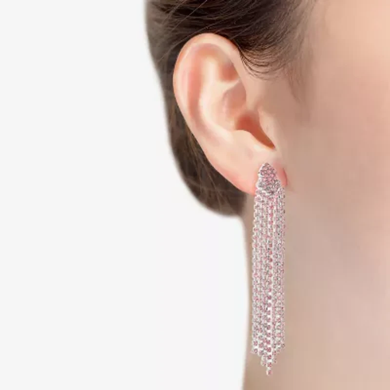 Monet Jewelry Timeless Silver Tone Womens Glass Hypoallergenic Chandelier Earrings