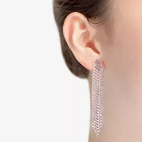 Monet Jewelry Timeless Silver Tone Womens Glass Hypoallergenic Chandelier Earrings