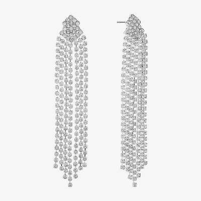 Monet Jewelry Timeless Silver Tone Womens Glass Hypoallergenic Chandelier Earrings