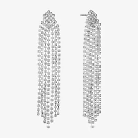 Monet Jewelry Timeless Silver Tone Womens Glass Hypoallergenic Chandelier Earrings