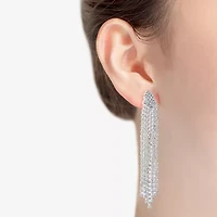 Monet Jewelry Timeless Silver Tone Womens Glass Hypoallergenic Chandelier Earrings