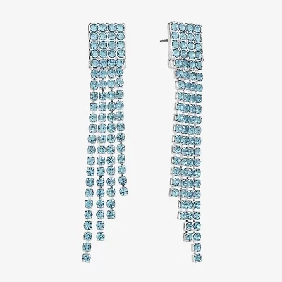 Monet Jewelry Timeless Silver Tone Womens Glass Hypoallergenic Chandelier Earrings