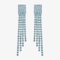 Monet Jewelry Timeless Silver Tone Womens Glass Hypoallergenic Chandelier Earrings
