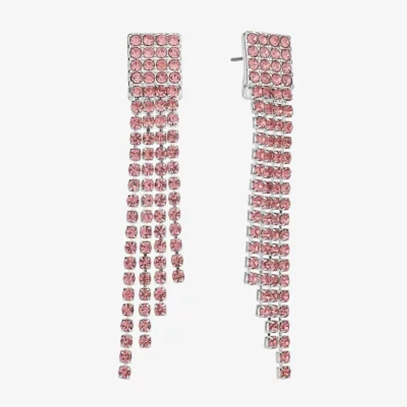 Monet Jewelry Timeless Silver Tone Womens Glass Hypoallergenic Chandelier Earrings