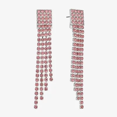 Monet Jewelry Timeless Silver Tone Womens Glass Hypoallergenic Chandelier Earrings