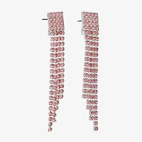 Monet Jewelry Timeless Silver Tone Womens Glass Hypoallergenic Chandelier Earrings