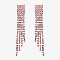 Monet Jewelry Timeless Silver Tone Womens Glass Hypoallergenic Chandelier Earrings