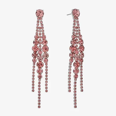 Monet Jewelry Timeless Silver Tone Womens Glass Hypoallergenic Chandelier Earrings