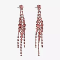 Monet Jewelry Timeless Silver Tone Womens Glass Hypoallergenic Chandelier Earrings