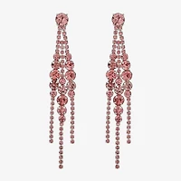 Monet Jewelry Timeless Silver Tone Womens Glass Hypoallergenic Chandelier Earrings