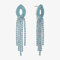 Monet Jewelry Timeless Silver Tone Womens Glass Hypoallergenic Chandelier Earrings