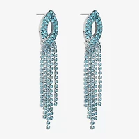 Monet Jewelry Timeless Silver Tone Womens Glass Hypoallergenic Chandelier Earrings