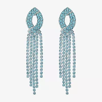 Monet Jewelry Timeless Silver Tone Womens Glass Hypoallergenic Chandelier Earrings