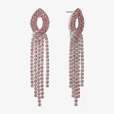 Monet Jewelry Timeless Silver Tone Womens Glass Hypoallergenic Chandelier Earrings