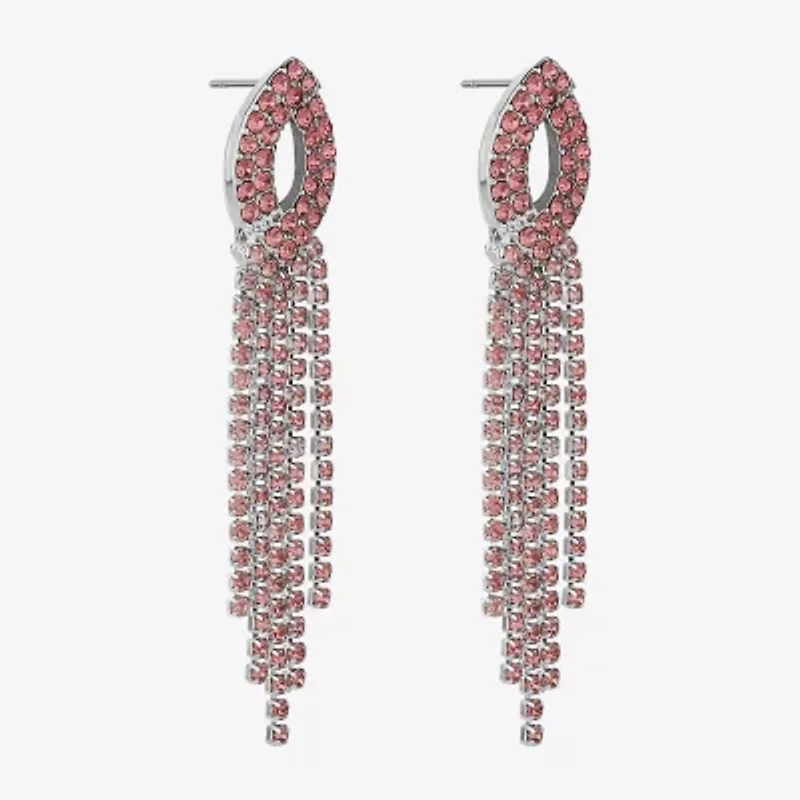 Monet Jewelry Timeless Silver Tone Womens Glass Hypoallergenic Chandelier Earrings