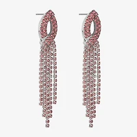 Monet Jewelry Timeless Silver Tone Womens Glass Hypoallergenic Chandelier Earrings