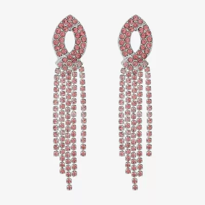Monet Jewelry Timeless Silver Tone Womens Glass Hypoallergenic Chandelier Earrings