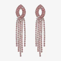 Monet Jewelry Timeless Silver Tone Womens Glass Hypoallergenic Chandelier Earrings