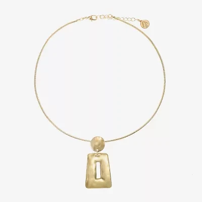 Liz Claiborne Hammered Womens 17 Inch Pendant Necklace