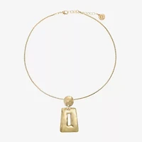 Liz Claiborne Hammered Womens 17 Inch Pendant Necklace