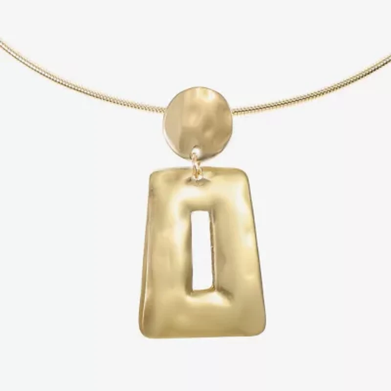 Liz Claiborne Hammered Womens 17 Inch Pendant Necklace