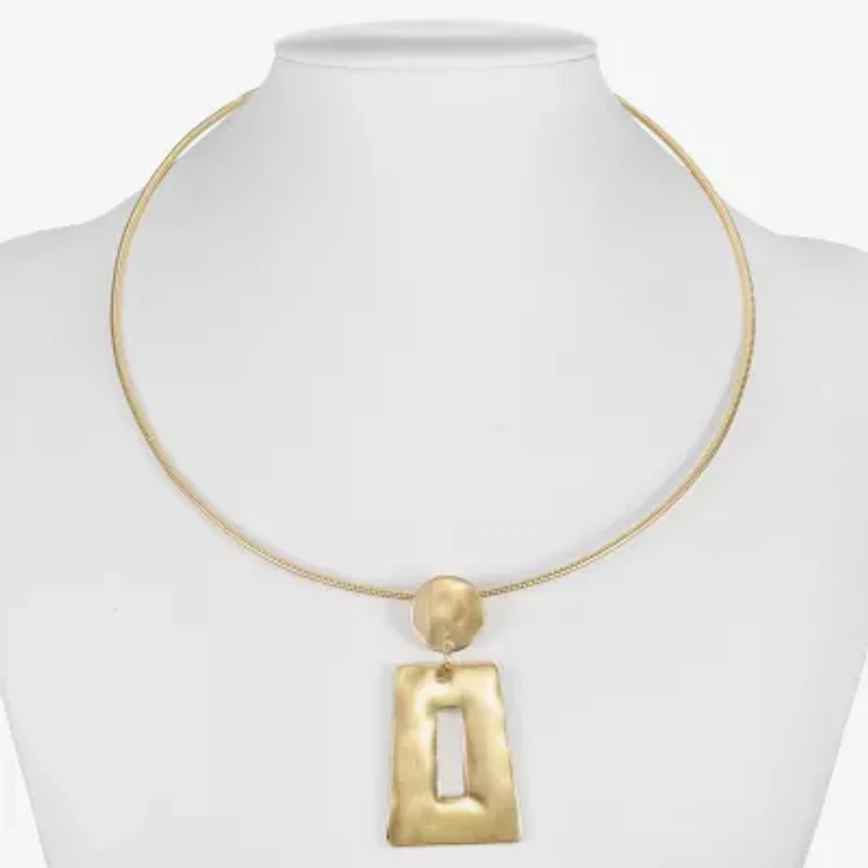 Liz Claiborne Hammered Womens 17 Inch Pendant Necklace
