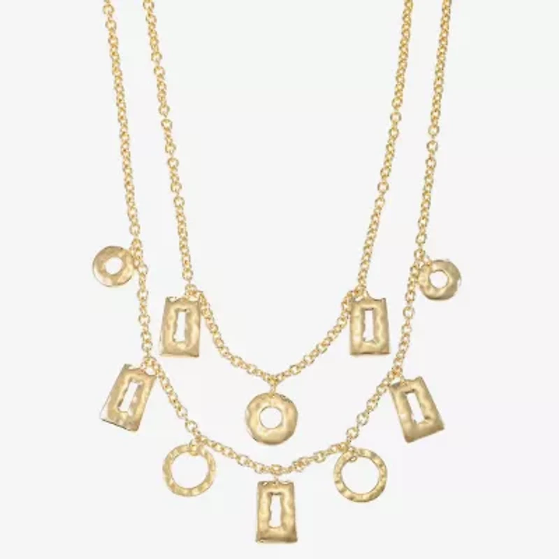 Liz Claiborne Hammered Womens 17 Inch Collar Necklace