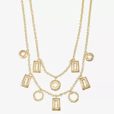 Liz Claiborne Hammered Womens 17 Inch Collar Necklace