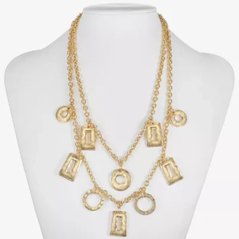 Liz Claiborne Hammered Womens 17 Inch Collar Necklace