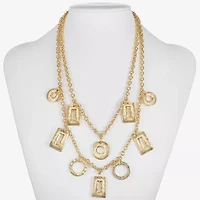 Liz Claiborne Hammered Womens 17 Inch Collar Necklace