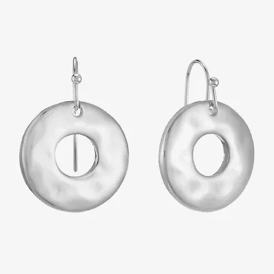 Liz Claiborne Hammered Womens Drop Earrings