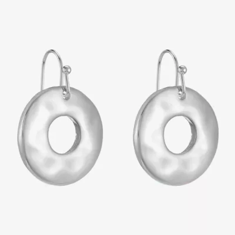Liz Claiborne Hammered Womens Drop Earrings